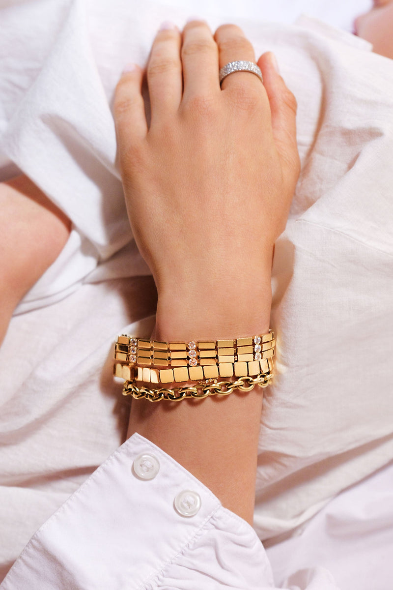 Ileana-Makri-18K-Yellow-Gold-Medium-Tile-Bracelet-Amarees