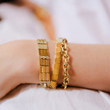 Ileana-Makri-18K-Yellow-Gold-Medium-Tile-Bracelet-Amarees