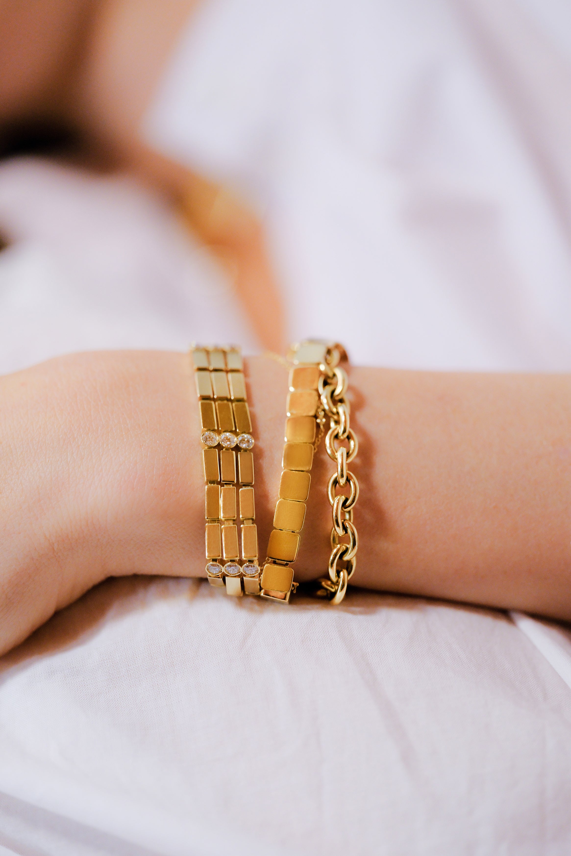 Ileana-Makri-18K-Yellow-Gold-Medium-Tile-Bracelet-Amarees