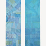 Front and back view of petra pojagi scarf on white background, with no model shown.