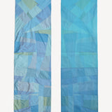Front and back view of petra pojagi scarf on white background, with no model shown.