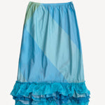 Front view of petra ruffle skirt on white background, with no model shown.