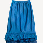 Front view of glaukos ruffle skirt on white background, with no model shown.
