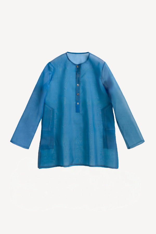 Front view of myrsini simple kurta on white background, with no model shown.