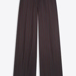 Front view of burgundy penn wide leg pant on white background, with no model shown.