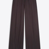 Front view of burgundy penn wide leg pant on white background, with no model shown.