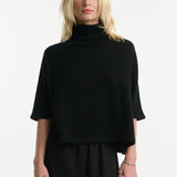 DUSAN Cashmere High Neck Short Sleeve Top