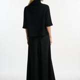DUSAN Cashmere High Neck Short Sleeve Top