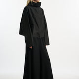 DUSAN Oversized Taffeta Batwing Turtleneck