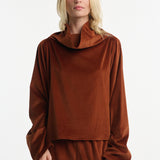 DUSAN Oversized Corduroy Batwing Turtleneck