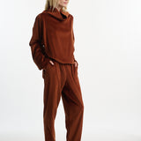 DUSAN Oversized Corduroy Batwing Turtleneck