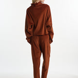 DUSAN Oversized Corduroy Batwing Turtleneck