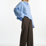DUSAN Oversized Silk Batwing Turtleneck