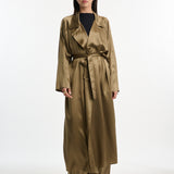 DUSAN Crepe Satin Double Front Trench