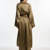 DUSAN Crepe Satin Double Front Trench