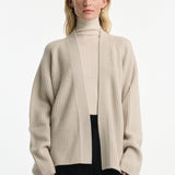 DUSAN Cashmere Ribbed Cardigan