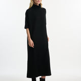 DUSAN Cashmere High Neck Short Sleeve Dress