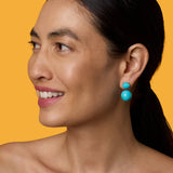 Irene Neuwirth Gumball Earrings with Kingman Turquoise