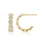 Nancy Newberg 14K Yellow Gold Diamond Bezel Hoops