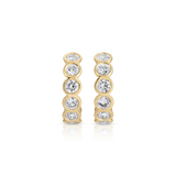 Nancy Newberg 14K Yellow Gold Diamond Bezel Hoops