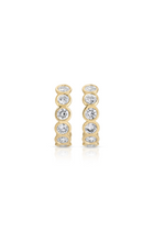 14K Yellow Gold Diamond Bezel Hoops
