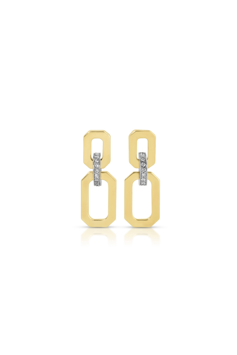 14K Yellow Gold Double Link with Diamonds