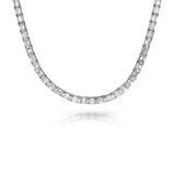 18K White Gold 16" East-West Emerald Tennis Necklace