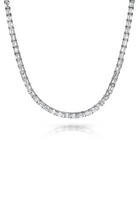 18K White Gold 16" East-West Emerald Tennis Necklace