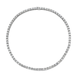 18K White Gold 16" East-West Emerald Tennis Necklace