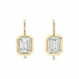 Coady Cuhla 18K Yellow Gold Emerald Cut Bezel Set Earrings