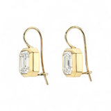 Coady Cuhla 18K Yellow Gold Emerald Cut Bezel Set Earrings