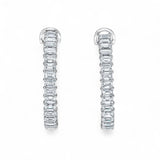 Coady Cuhla 18K White Gold Large Emerald Cut Hoops
