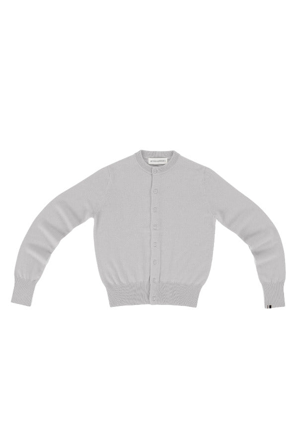 Front view of long sleeve heaven cardigan on white background, with no model shown