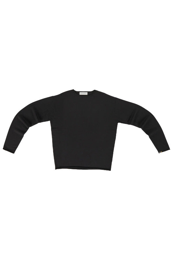 Front view of raven aries sweater on white background, with no model shown.