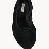 The Row Awar Heeled Ballerina in Black Suede