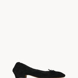 The Row Awar Heeled Ballerina in Black Suede