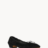 The Row Awar Heeled Ballerina in Black Suede