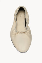 Awar Ballerina Flat in Leather in Light Beige