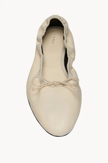 Awar Ballerina Flat in Leather in Light Beige