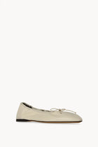 Awar Ballerina Flat in Leather in Light Beige
