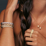 Viltier 18K Yellow Gold Edge Bangle