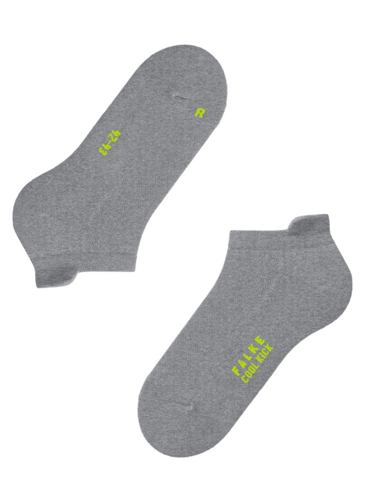 Flat view of light grey cool kick socks on white background, with no model shown.