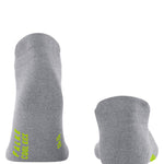 Back view of light grey cool kick socks on white background, with no model shown.