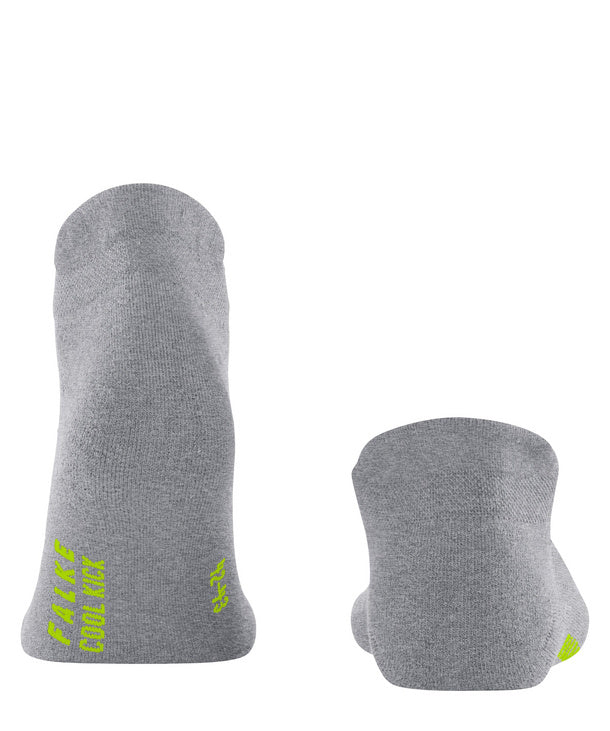 Back view of light grey cool kick socks on white background, with no model shown.