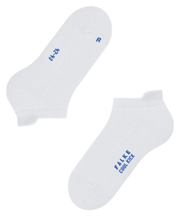 Flat view of white cool kick socks on white background, with no model shown.