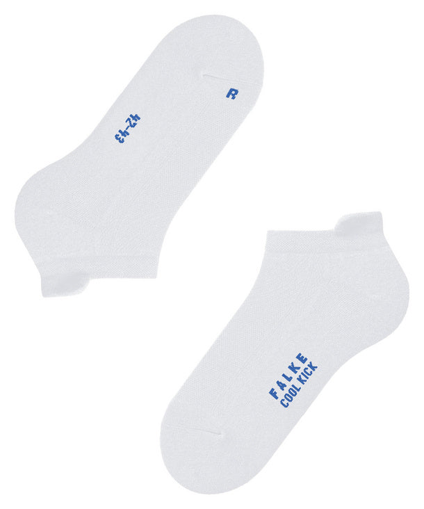 Flat view of white cool kick socks on white background, with no model shown.