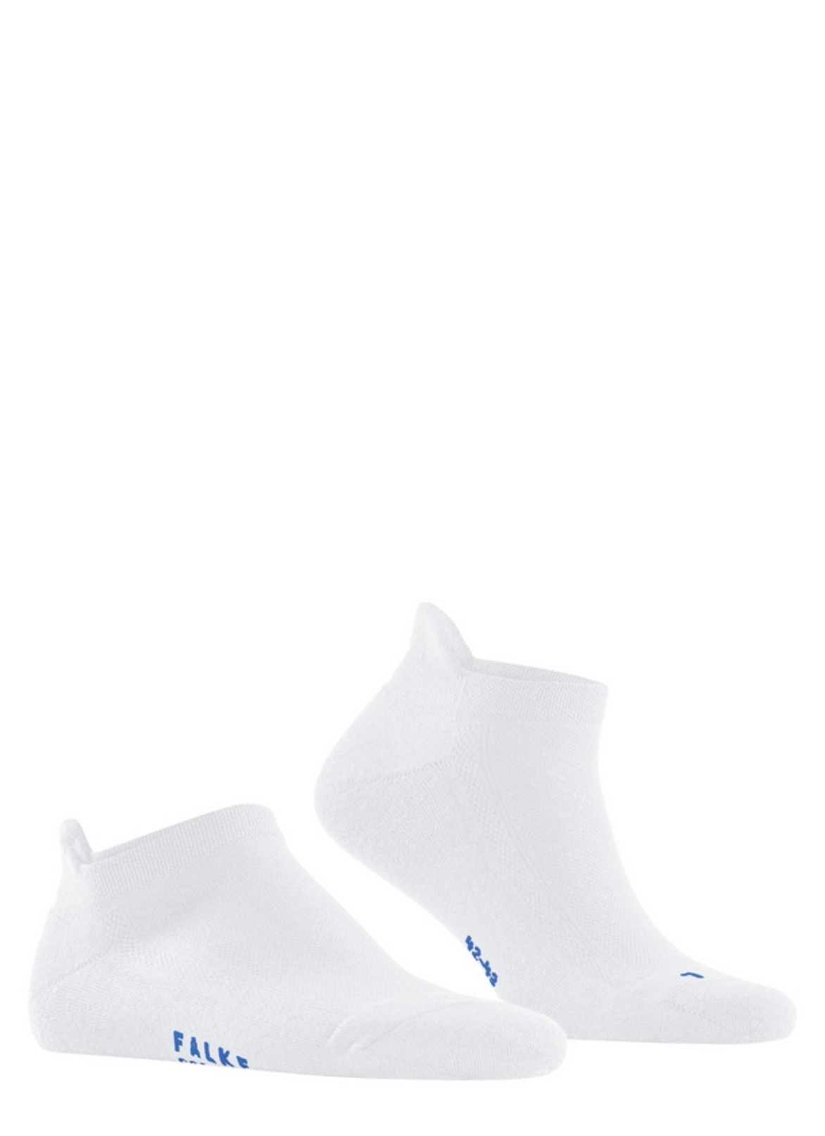 Right side pair view of white cool kick socks, on white background, with no model shown.