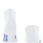 Back view of white cool kick socks on white background, with no model shown.
