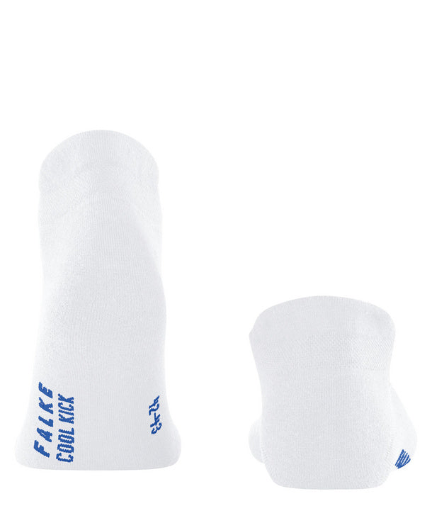 Back view of white cool kick socks on white background, with no model shown.