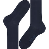 Flat view of navy sensitive london socks on white background, with no model shown.